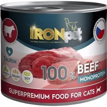 Krmivo pro kočku IRONpet Gold Cat Beef (Hovězí) 100 % Monoprotein, konzerva 400 g