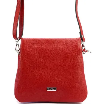 Kabelka MiaMore Kožená crossbody dámská kabelka se třemi oddíly červená
