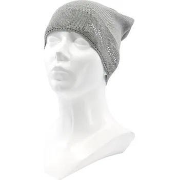 Čepice VOXX Čepice dámská pletená MICRA bavlněná s kamínky Swarovski ŠEDÁ uni 119020