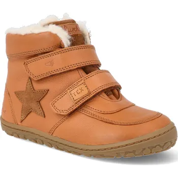 Dívčí zimní obuv Barefoot zimní boty s membránou Lurchi - Nemo tex Cognac hnědá Velikost: 30
