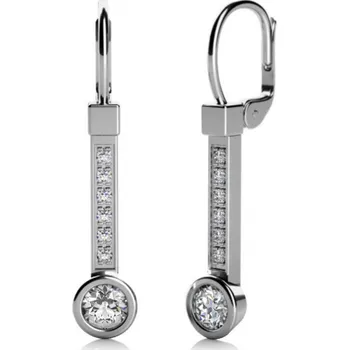 Náušnice Zajímavé zlaté náušnice Gabi se zirkony Materiál šperku: Bílé zlato