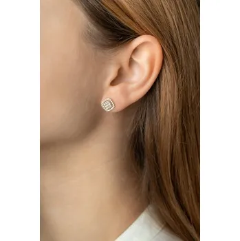 Náušnice Luxusní zlaté peckové náušnice se zirkony Kostka Materiál šperku: Žluté zlato