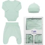 3-dílná kojenecká soupravička do porodnice New Baby I AM mátová Zelená 56 (0-3m)