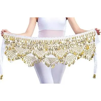 Šátek Šatek na břišní tance Lakia bílý zlatá