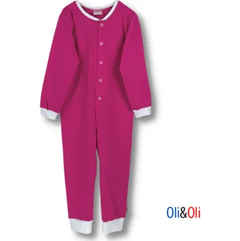 Kojenecký overall Dětské pyžamo - overal Oli&Oli - tmavě růžová barva 74