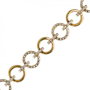 Náramek Výrazný náramek Diori, žluté zlato se zirkony Materiál šperku: Žluté zlato, Délka: 20 cm