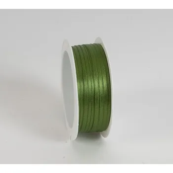 Stuha Saténová stuha 3 mm/ 1 m - tm. zelená