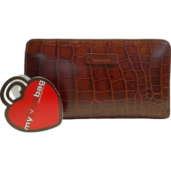 Peněženka Gianni Conti dámská peněženka kožená kroko tmavě hnědá 9498106 tan