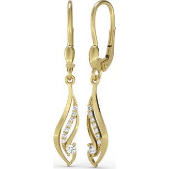 Náušnice Visací náušnice Adeline, zlato se zirkony Materiál šperku: Žluté zlato