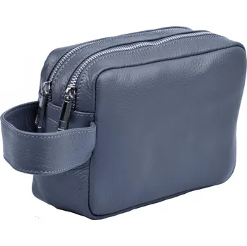 Kožená taška na doklady s poutkem 5857 šedá, MAXFLY