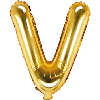 Balónek Fóliový balónek písmeno V, 35cm, zlatá
