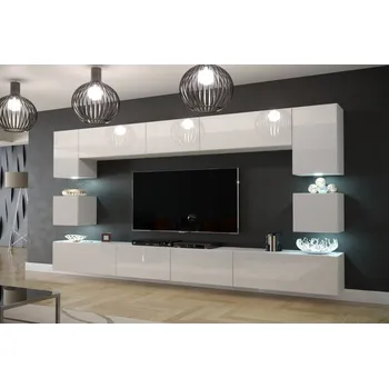 Obývací stěna Ral Obývací stěna ARIZONA XXL, 302 cm - Bílý lesk