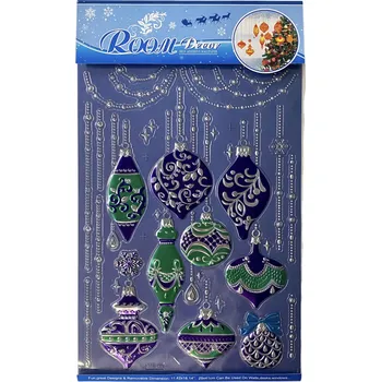 Vánoční dekorace Vánoční samolepky na okno - Vánoční ozdoby (29 x 41 cm)