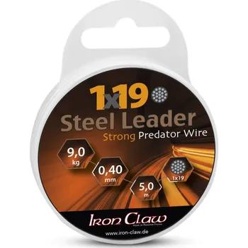 Iron Claw ocelové lanko potažené 1x19, 12 kg černé-5m