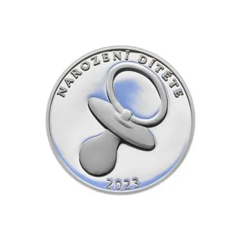 Stříbrný medailon k narození dítěte 2023 - 28 mm