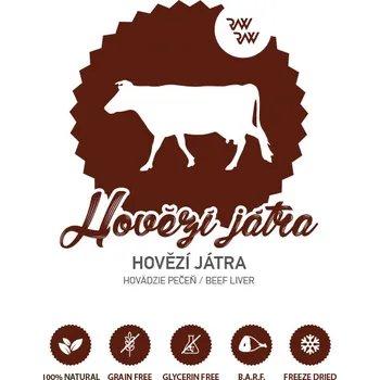 Pamlsek pro psa Raw Raw pamlsky mrazem sušená Hovězí játra 90g