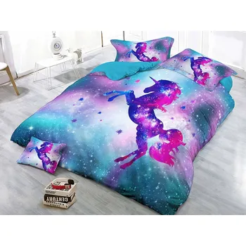 Povlečení XPOSE Jednorožec 3D 140 x 200, 70 x 90 cm zipový uzávěr