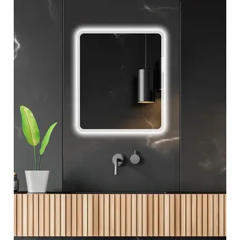 Zrcadlo MOONLIGHT ROUNDED kulaté zrcadlo na chodbu do předsíně nástěnné 60 x 70 cm s leštěnou hranou do koupelny na zeď 411-514