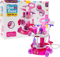 Dětská domácnost Sweet Home Dětský úklidový vozík s vysavačem růžový