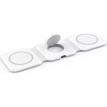 Bezdrátová magsafe QI nabíječka 3v1 pro iPhone, Apple Watch a AirPods 15W