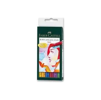 Popisovač Faber-Castell Pitt Artist Pen Brush 6 ks, základní barvy,rychlé dodání
