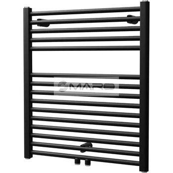 Radiátor Smart10 Roll Radiátor trubkový rovný se středovým připojením 695 x 450 mm, 281 W, černý samet (doporučená topná tyč 300 W), ROLL M 0695-0450-51