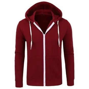 Pánská mikina Pánska mikina na zips s kapucňou Barva: Červená, Velikost: L