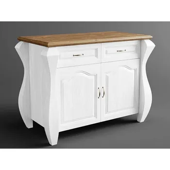 Šatní skříň Rustikální komoda AUSTIN Romance AWINION z masivu Barevné provedení: Bílá