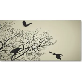 Obraz Moderní skleněný obraz z fotografie Vrány na stromě