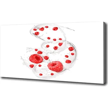 Obraz Foto obraz na plátně Maliny s mlékem