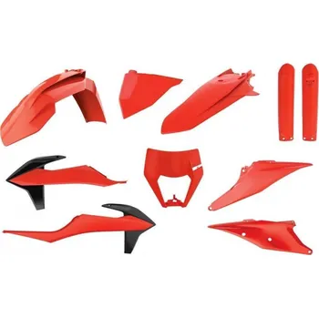 POLISPORT kompletní plasty KTM EXC/EXF 20, barva oranžová fluo (světlo oranžové fluo 866860005 kryty oranžové fluo 839860010 kompletní) KTM EXC-F 250 rok 2020