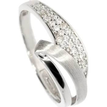Prsten Zlatnictví Helios Designový prsten ze stříbra se zirkony Velikost: 50