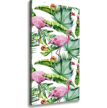 Obraz Vertikální Foto obraz na plátně Listí a plameňáci