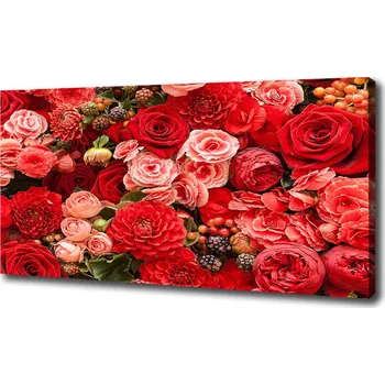 Obraz Foto obraz na plátně do obýváku Červené květiny