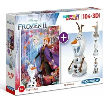 Puzzle Clementoni Ledové království 104 + 3D Olaf