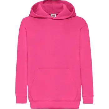 Dívčí mikina Fruit of the Loom Dětská mikina s kapucí 62-043-0 Fuchsia 116