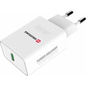 SWISSTEN síťový adaptér PD 25 W pro iPhone a Samsung (EKO BALENÍ) Barva: Bílá