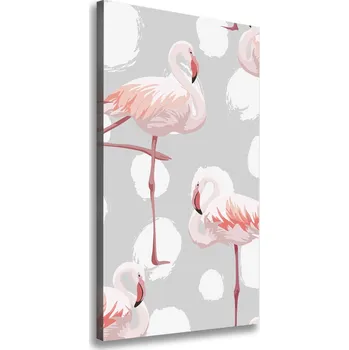 Obraz Vertikální Foto obraz na plátně Plameňáci a tečky