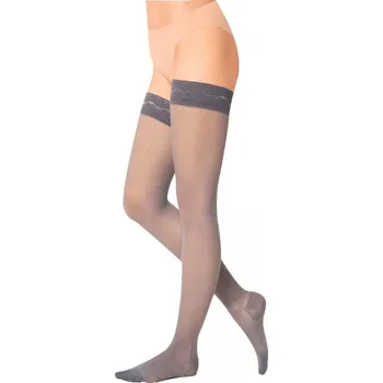 Dámské stahovací prádlo MAXIS RELAX PREMIUM Stehenní kompresní punčochy s krajkou vel. XL grey sky
