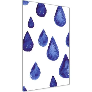 Obraz Vertikální Fotoobraz na skle Modré kapky