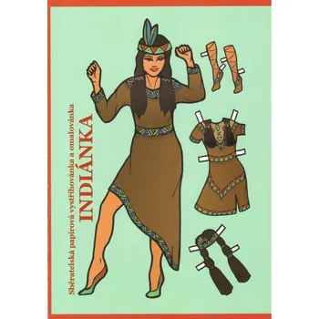 omalovánky Indiánka - Sběratelská papírová vystřihovánka a omalovánka