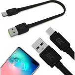 GREEN CELL Kabel USB-A -> USB-C Zelený matný 25cm ULTRA CHARGE QUICK CHARGE 3.0 KABGC03