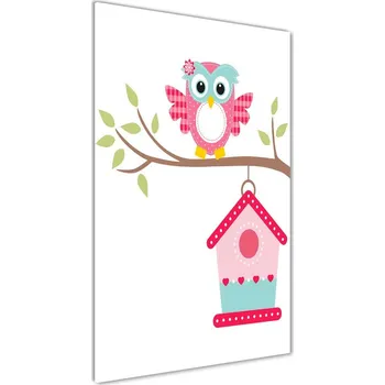 Obraz Vertikální Foto obraz fotografie na skle Sova na větvi