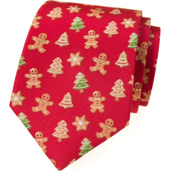 Kravata Vánoční kravata Avantgard - červená / perníček