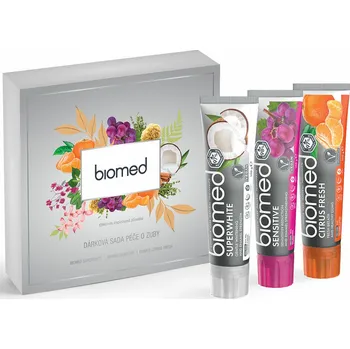 zubní pasta Biomed sada past na zuby Superwhite/Sensitive/Citrus Fresh 3x 100 g