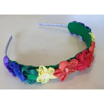 Čelenka Čelenka do vlasů s květinami - barevná/duha