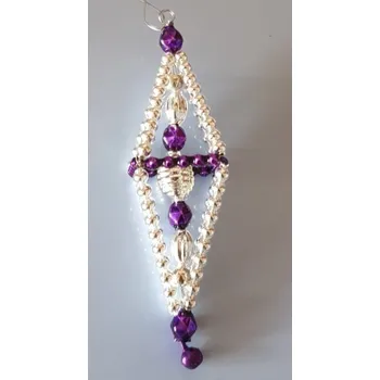 Vánoční ozdoba Vánoční 3D ozdoba DVOJJEHLAN - barva stříbrná/fialová