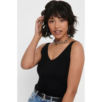 Dámské oblečení Černé žebrované tílko Jacqueline de Yong Nanna JDY černá 1319814