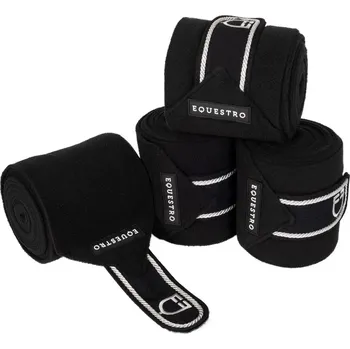 Ochrana nohy a ocasu EQUESTRO Bandáže fleecové Diamond Equestro, 4 ks, 2,9 m, pony, černé