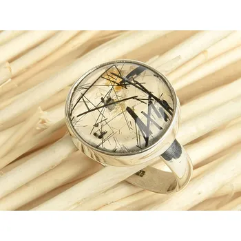 Prsten Turmalín v křišťálu stříbrný prsten vel.56 Ag 925/1000 5,3g